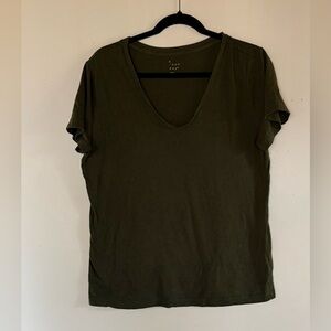 a new day Olive Green V-Neck Short Sleeve Tee